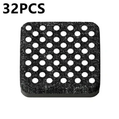 fx-E3230016 32 pièces 2,5 x 2,5 cm Pieds carrés pour meubles Double couche Silencieux Anti-dérapant EVA + Feutre Protecteurs de pieds de chaise et table - Noir