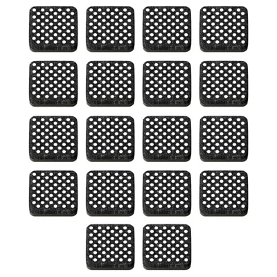fx-E3230016 18 pièces 3,5 x 3,5 cm patins carrés pour meubles EVA + feutre protecteurs silencieux pour sols pour pieds de tables chaises canapés - Noir
