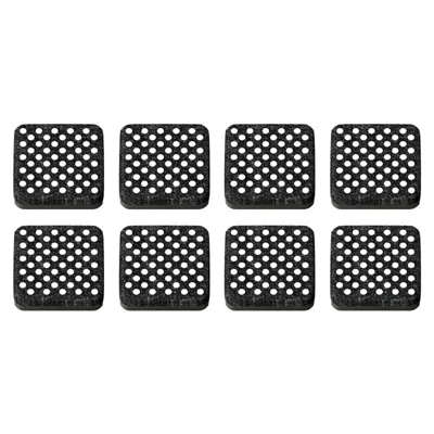 fx-E3230016 8 pièces 4,5 x 4,5 cm patins carrés pour pieds de meubles silencieux antidérapants en EVA + feutre protecteurs adhésifs pour sols - Noir
