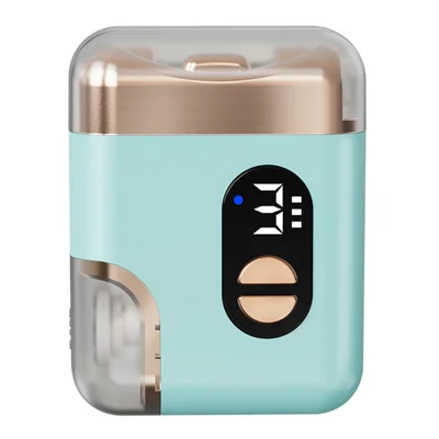 Tondeuse à ongles électrique HZ-006, tête double, lumière LED, affichage numérique, charge Type-C, 3 réglages de vitesse - vert menthe