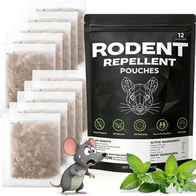 12Pcs Essential Oil Rodent Repellent Pouches Pet Friendly Mouse Deterrent for Indoor Outdoor Use