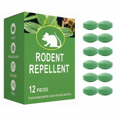 12Pcs Plant Oil Mouse Repellent Balls 30-60 Day Slow-Release, Pet-Friendly for Indoor / Outdoor Use