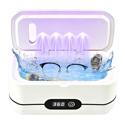 X89 45kHz Ultrasonic Cleaner, 400ml 304 Stainless Steel Tank, 4 UV Sterilizing Lights, 5 Timers, EU Plug