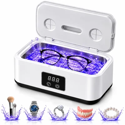 X83 49kHz 650ml Capacity Ultrasonic Cleaner with 5 Timer Settings and LED Touch Control for Glasses / Jewelry / Dentures, EU Plug