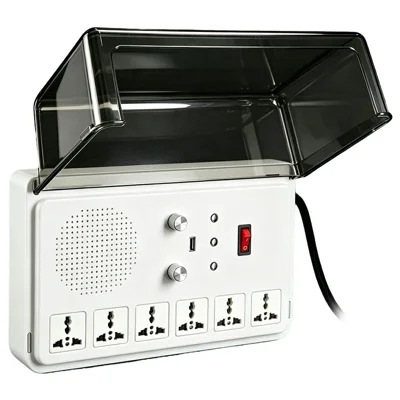 LH-CD-SGKZQ High-Voltage Music-Sync Light Controller, 6 EU Outlets, Bluetooth-compatible / USB, Remote and Timer