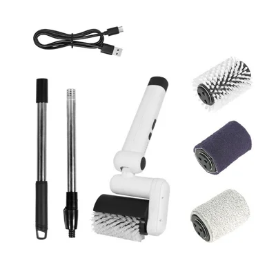YY-2026704 Elektrische Grillbürste mit 4 Bürstenköpfen 2-Gang 72 W 2000 mAh Typ-C Akku-Reinigungsbürste – Weiß