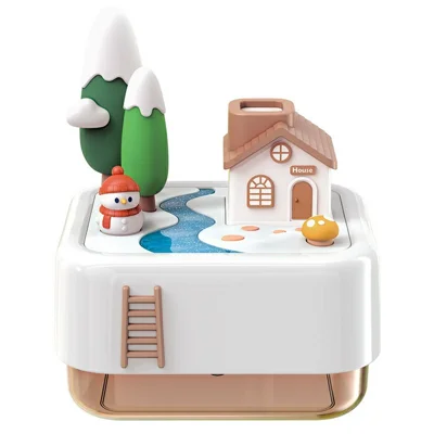 Humidificateur 360 ml, brume fine 40 ml/h, pulvérisation continue/intermittente, arrêt automatique, veilleuse 7 couleurs + lumière chaude - Blanc