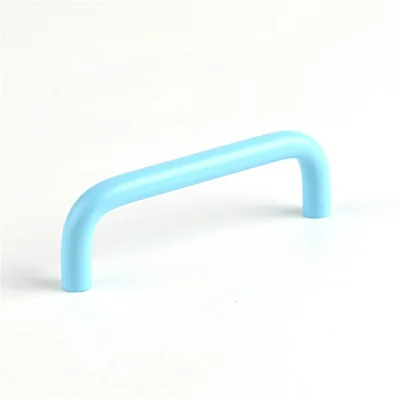 Tiradores y manillas de aleación de aluminio para armarios con tornillo de 22 mm, herrajes para cajones de armario de metal - Azul / Distancia entre agujeros de 96 mm