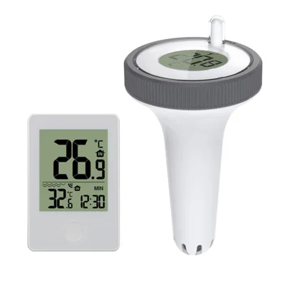 ZX3351A Termómetro Flotante Inalámbrico para Interiores y Exteriores con Pantalla Digital y Soporte para Piscina