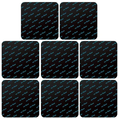8Pcs / Set Anti-Slip Carpet Rug Sticker Anti Curling Floor Mat Corner Adhesive Pad, Square Shape, 100x100mm - Black