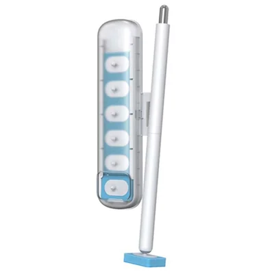 Conjunto de Escova de Toalete Magnética Montada na Parede Descartável - Cabeça da Escova Longa Alça Limpador de Toalete - Branco