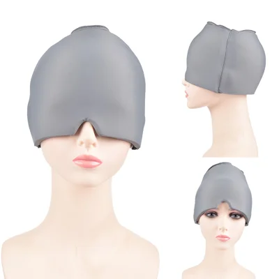H08187 Dubbelzijdige Medische Gel Koudthermokap Hoofdpijn Migrainerelief Hoed (ST) - Grijs
