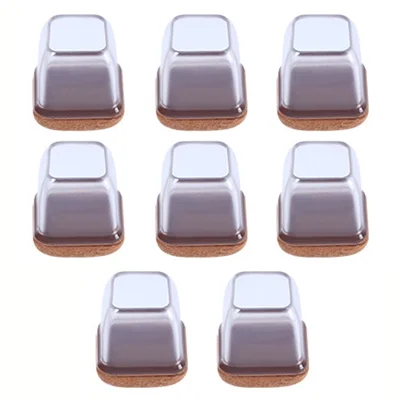 8Pcs Square Chair Leg Covers Felt Bottom Elastic Furniture Foot Protector Pads Floor Protection Mat, Size M (ST) - Transparent