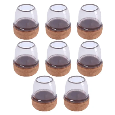 8Pcs Round Anti-slip Table Legs Mat Felt Bottom Chair Leg Covers Elastic Furniture Foot Protector Pads, Size M (ST) - Transparent