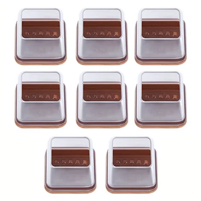 8Pcs Square Elastic Furniture Foot Protector Pads Chair Leg Covers Felt Bottom Floor Protection Mat, Size L (ST) - Transparent