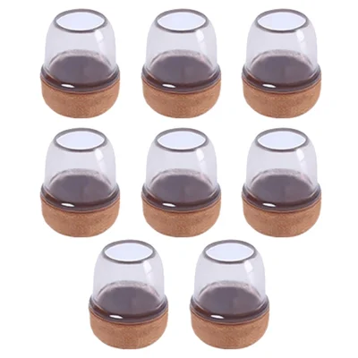 8Pcs Round Felt Bottom Chair Leg Covers Elastic Furniture Foot Protector Pads Anti-slip Table Legs Mat, Size S (ST) - Transparent