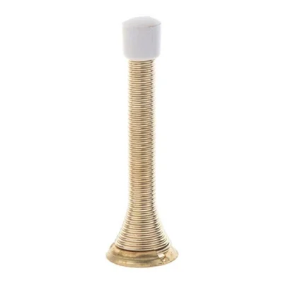 Retro Decorative Door Stop Holder Stainless Steel Spring Floor Stopper with Screw - Gold