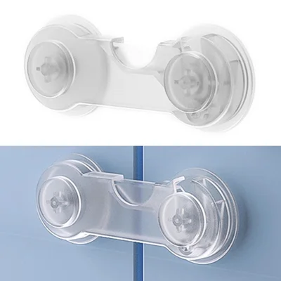 FS03 Transparent Cupboard Cabinet Door Drawer Baby Safety Lock Children Security Protector Lock, Short Style