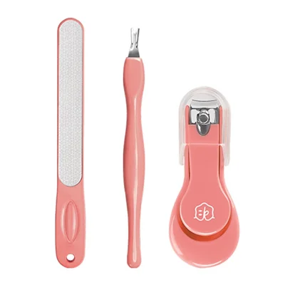 KINEPIN J1057 3 Peças / Conjunto Lixa de Unhas Tesoura de Unhas Removedor de Cutículas Empurrador de Pele Morta Kit de Ferramentas de Manicure