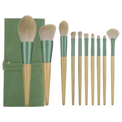 10Pcs / Set Makeup Brushes Synthetic Bristle Brushes with Storage Bag for Eyeshadow Concealer