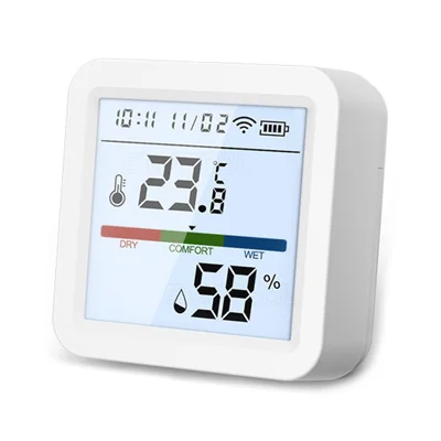 Tuya Smart WLAN Bluetooth-kompatibler Dual-Modus-Temperatur- und Feuchtigkeitsmesser, batteriebetriebener Heim-Tester für Temperatur und Luftfeuchtigkeit