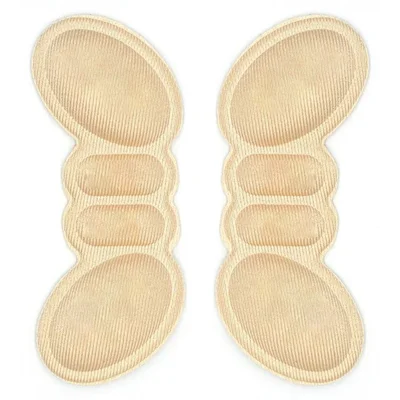 1 Pair 6mm Butterfly Shape Women Insoles for Shoes Adhesive Heels Pads Liner Protector Sticker, Smooth Type - Nude