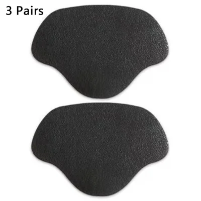 3 Paar Sneaker-Absatzschutz-Klebeflecken für Fußpflege - PU-Leder-Sportschuhe - Schwarz