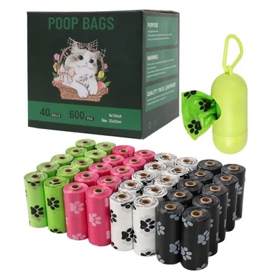 PANGBAN 40 Rouleaux HDPE+EPI Sacs à excréments pour chiens jetables Sacs à ordures avec distributeur - Couleurs variées