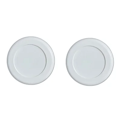 2PCS Round Magnet+Plastic Remote Control Holder Wall Mounted Hanging Hook Magnetic Mat - White