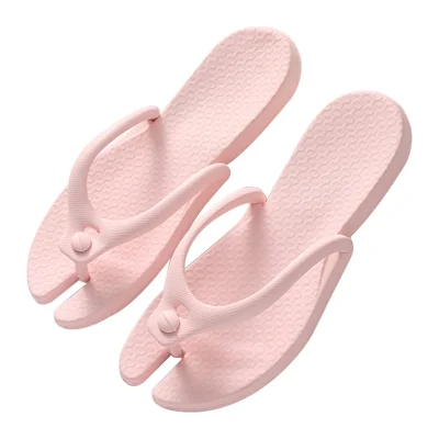 ETRAVEL tx14 1 Pair Unisex Bathroom Non-Slip EVA Slippers Portable Travel Slippers - Light Pink XS(35-36)