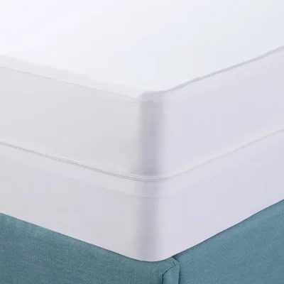 CL014 99x190+36CM Fitted Sheet Waterproof TPU+Polyester Pongee Mattress Cover Protector - White
