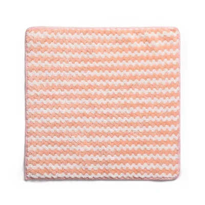 C31221 Gąbka do naczyń 25x25 cm z mikrofibry, miękka, wchłaniająca wodę, z falistym wzorem - różowy