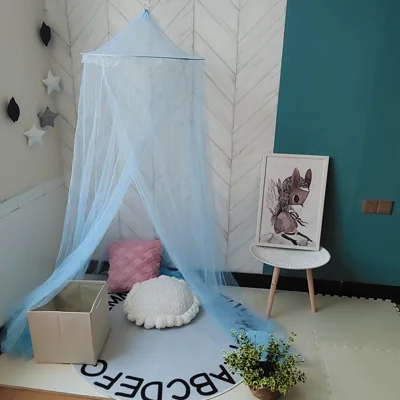 1.5-1.8M Bed Canopy Curtain Polyester Netting Mosquito Net for Kids Adults - Sky Blue