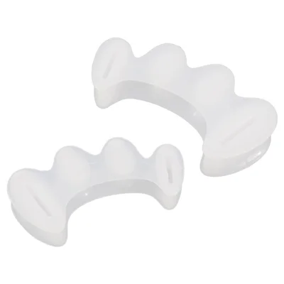 1 Pair Toe Spacers Silicone Toe Separator for Bent Toes / Overlapping Toes, White - S
