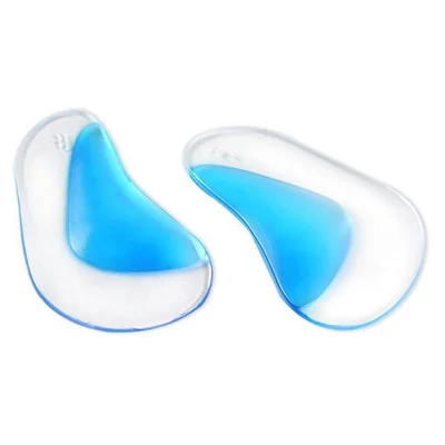 1 Pair Fasciitis Insoles Silicone Arch Support for Flat Feet, High Arch, X / O Legs Correction - Blue / S