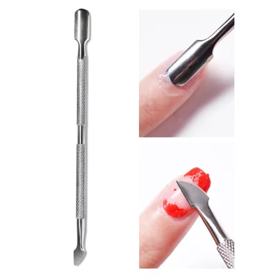 Cuticle Pusher Double-Ended Nail Polish Remover Tool Stainless Steel Cuticle Stick