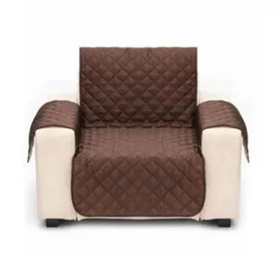 19 Water Resistant Sofa Cover 1 Seater Sofa Slipcover Furniture Protector for Kids Pets - Brown