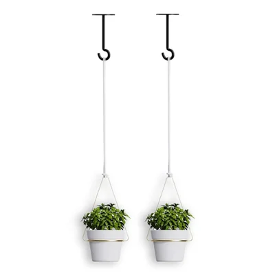 001-ZJY-ST2A ZJY-ST2 Detachable Hanging Flower Pots with Wall Hooks (2 Set) - Gold