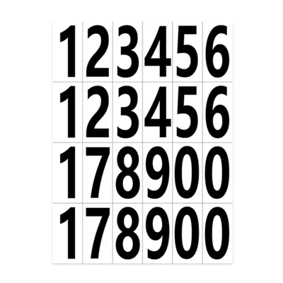 5 x 2.5cm Numeric Label Stickers 0.15mm Hot Melt Adhesive Label Stickers - White / Black