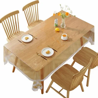 150x305cm Tabletop Cover Clear PVC Waterproof Oil-proof Square Tablecloth