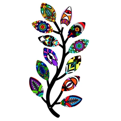 YY921 32.5x16.5x0.8cm Garden Wall Art Hanging Decoration Iron Home Wall Decor - 1