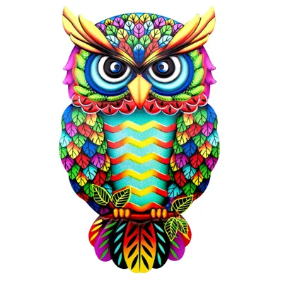 YY0304 26x16x1cm Owl Shape Garden Hanging Decoration Iron Home Wall Art Decor, Size M - 1