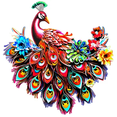 YY0828 Iron Peacock Bird Home Wall Decor Hanging Sculpture Household Ornament - Red