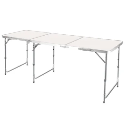 1.8m Length Outdoor Stall Barbecue Table Portable Folding Aluminum Alloy Table - Round Tube