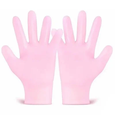 1 Pair Silicone Moisturizing Gloves Hand Spa Hydrating Gloves Skincare Tool - Pink