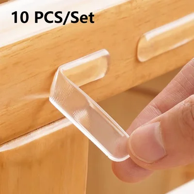 10PCS 63x10x2MM Anti-Collision PVC Strip Door Handle Refrigerator Invisible Wall Sticker Cushion