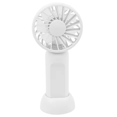 Portable Handheld Fan 3 Speeds Adjustable Low Noise Mini Desk Fan with Detachable Base - White