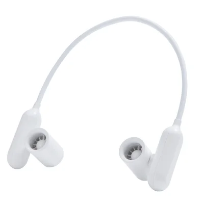 F93 USB Rechargeable Neck Fan 3 Speeds Hands Free Flexible Neck Hanging Turbine Fan - White