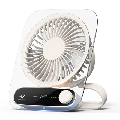 JF136 Desktop Fan Wide Angle Powerful Airflow Portable Hanging Desk Fan Cooler - Beige