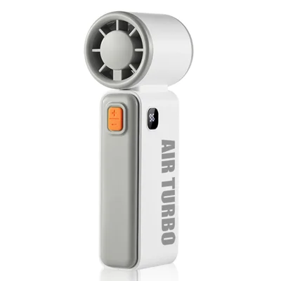 WH-14 Portable Mini Turbo Fan 19500RPM High Speed 100 Speed Adjustable Rechargeable Fan with Digital Display - White